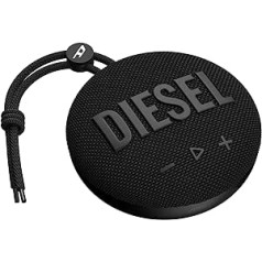 Diesel Connect_D mazs bezvadu skaļrunis | IPX7 Bluetooth 5.0 ūdensizturīgs portatīvais skaļrunis ar basa pastiprinājumu | 28 stundu atskaņošanas laiks | Stereo savienošana pārī | Savelkamās auklas cilpa | Ideāli piemērots