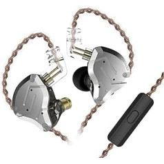 KZ ZS10 Pro 4BA + 1DD Bass Drive ieliekamās austiņas, HiFi stereo austiņas, sviedru austiņas, sporta austiņas, troksni izolējoši monitori mūziķiem, dīdžeju austiņas, 2 kontaktu noņemams kabelis, melns, nē