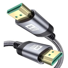 MAXGROUP 8K 10K HDMI 2.1 Cable 10 Metres, 48 Gbps High Speed for Soundbar, PS5 HDMI Cable 8K @ 60Hz 4K @ 120Hz 2K @ 240Hz/144Hz, Dynamic HDR, Dolby Atmos, HDR 10, eARC, Compatible with PS5/4/3 X-BOX