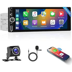 2G + 64G bezvadu Carplay Android Car Radio 1 DIN ar bezvadu Android automašīnas GPS navigācijas sistēmu WiFi 6,86 collu skārienekrāna automašīnas radio ar spoguļa savienojumu Bluetooth FM/RDS USB/DAB/OBD/DVR stūres vadība