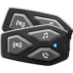 INTERPHONE UCOM3 Twin Pack Bluetooth 5.1 Motocikla ķivere domofons 32mm Austiņas Motocikla Lietošanas Attālums 500m Autonomija 10 Stundas Mūzika GPS Ūdensizturīgs IP67