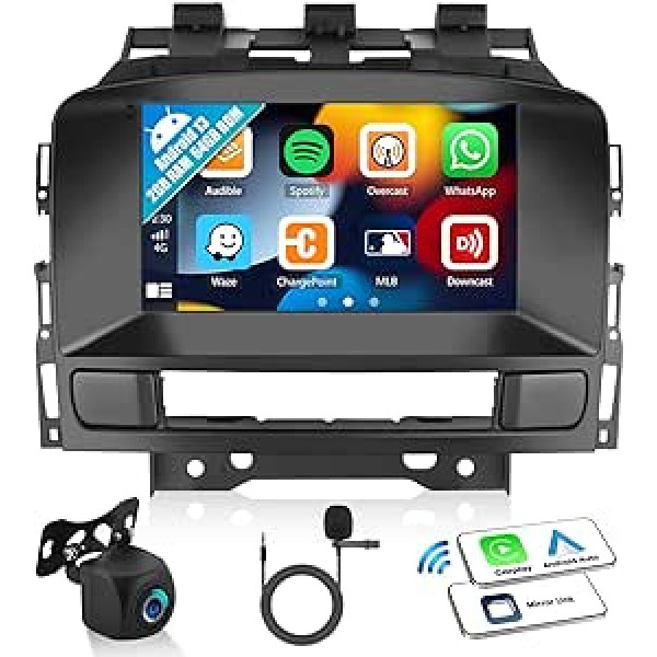 2+64G Android 13 automašīnas radio priekš Buick Excelle GT XT/Opel Astra J 2010-2014 ar bezvadu CarPlay Android Car, 7 collu skārienekrāns ar spoguļa saites navigāciju WiFi Bluetooth FM RDS EQ SWC + atpakaļgaita