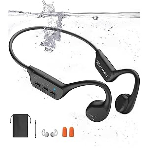 sayrelances Austiņas Swimming Bone Sound Austiņas Bluetooth 32G atmiņa, IPX8 Waterproof, Bluetooth 5.3, Zemūdens austiņas ar MP3 atskaņotāju peldēšanai