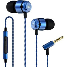 SoundMAGIC E50C augstas kvalitātes austiņas viedtālruņa austiņas ausīs ievietojamas trokšņu samazināšanas austiņas ar mikrofonu un tālvadības pulti audiofiliem — zils