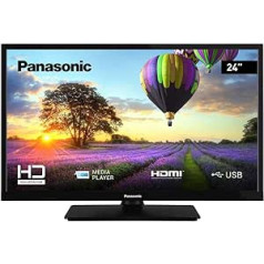 Panasonic TX-24M330E 24 collu HD LED televizors, USB multivides atskaņotājs, telpiskā skaņa, viesnīcas režīms, HDMI, papildu sienas stiprinājums, melns