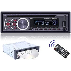 CAMECHO automašīnas radio ar CD/DVD atskaņotāju, 60 W x 4 automašīnas radio, 1 DIN ar Bluetooth, brīvroku komplekts, MP3 atskaņotājs/FM radio, 2 USB atbalsta TF/AUX/VCD/ātro uzlādi