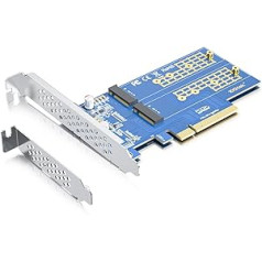 10Gtek 2-Port M.2 NVMe PCIe 3.0 X8 Adapter Card M-Key, Support M.2 NVMe SSD