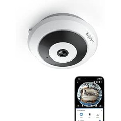 Reolink 6MP WLAN iekštelpu novērošanas kamera, 360° panorāmas zivs acs kamera ar 2,4/5 GHz WiFi, personas noteikšana, divvirzienu audio, uzstādīšana pie griestiem/sienas/galda, vairāki displeja skati, FE-W