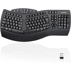 Perixx PERIBOARD-612 ergonomiskā bezvadu Bluetooth tastatūra, kas saderīga ar Windows 10 un Mac OS X itāļu izkārtojumu