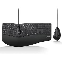 Perixx PERIDUO-505 Combo ergonomiskā tastatūra un pele ar dalītu taustiņu izkārtojumu regulējamu plaukstas balstu spāņu QWERTY