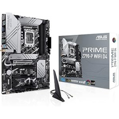 ASUS Prime Z790-P WiFi D4 spēļu mātesplates ligzda Intel LGA1700 (ATX, PCIe 5.0, DDR4 atmiņa, 3x M.2, WiFi 6, HDMI, DisplayPort, Aura Sync)