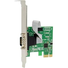 dynattenik 1 prievado PCI Express (PCIe) RS232 nuosekliojo pagrindinio kompiuterio valdiklio adapterio kortelė – PCIe į nuoseklųjį DB9 – standartiniai / žemo profilio laikikliai