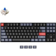 Keychron K8 Pro bezvadu mehāniskā tastatūra, TKL US izkārtojums QMK/VIA programmējams Bluetooth/vadu RGB fona apgaismojums, karsti maināms Gateron G Pro zils slēdzis