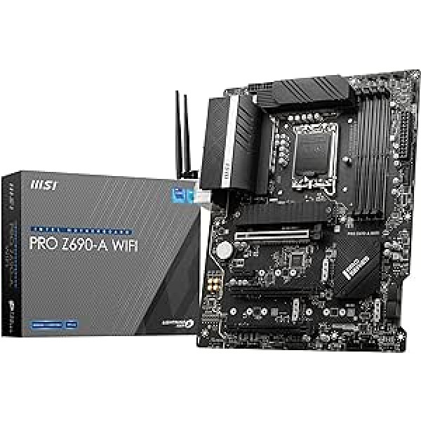 MSI PRO Z690-A WIFI mātesplate ATX, atbalsta Intel 12. paaudzes procesorus, LGA 1700, 14 Duet Rail 55A VRM, DDR5 Memory Boost 6400MHz/OC, 1 x PCIe 5.0 x16, 3 x M.2 Gen4 x4, LAN -Fi 6E