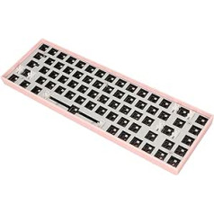 Septpenta Mechanical DIY Keyboard with 68 Keys, Switch, Hot Swap Shaft, ABS Housing, Double Layer PCB Panel, Three Modes, for All Environments, Home and Office (Pink)