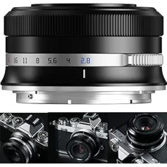 TTARTISAN 27 mm F2.8 objektīva automātiskā fokusa objektīvs APS-C rāmis bezspoguļa kamerai, tikai Nikon Z kamerām ZFC Z50 Z5 Z6 Z6II Z7 Z7II Z9 (melns)