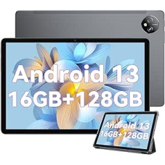 Blackview Gaming Tablet 10 Inch Tab80 Tablet Android 13.16GB RAM + 128GB ROM (1TB TF), Octa-Core, 4G LTE + 5G WiFi Tablet PC, 1280x800 HD+IPS, 13MP + 8MP Camera 7680mAh Type-C/Face ID/GPS/BT5.0/OTG