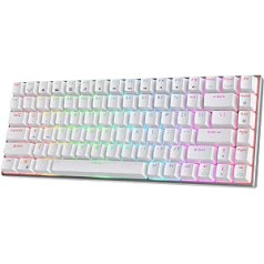 RK ROYAL KLUDGE RK84 Pro 75% RGB trīskāršā režīma BT5.0/2.4G/vadu karstās maiņas mehāniskā tastatūra, 84 taustiņu bezvadu Bluetooth spēļu tastatūra ar alumīnija rāmi, taustes brūns slēdzis