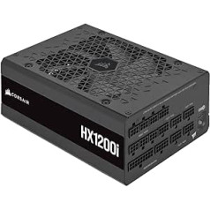 CORSAIR HX1200i Fully Modular Extremely Quiet ATX Power Supply - ATX 3.0 and PCIe 5.0 Compatible - CORSAIR iCUE Software Compatible - 80 Plus Platinum Efficiency - Black