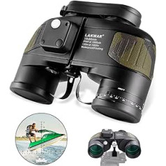 LAKWAR Binoculars 10 x 50 for Long Distances Compact Binoculars for Adults with Rangefinder Compass Binoculars BAK4 Prism Waterproof for Bird Watching Hunting