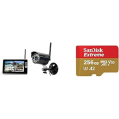 Technaxx Easy Surveillance Camera Set TX-28 ar ierakstīšanas funkciju un SanDisk Extreme microSDXC UHS-I atmiņas karti 256 GB + adapteri