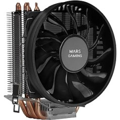 MarsGaming MCPUBK CPU Heatsink, 4 HCT Heatpipes, 160W TDP, Ultralight PWM 11 cm Fan, Black