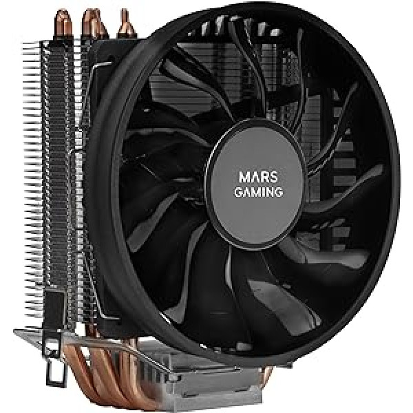 MarsGaming MCPUBK CPU radiators, 4 HCT siltuma caurules, 160 W TDP, īpaši viegls PWM 11 cm ventilators, melns