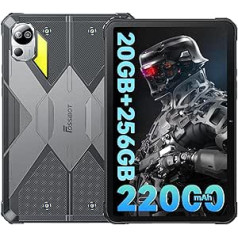 FOSSiBOT DT2 āra planšetdators — 22 000 mAh akumulators (66 W) Android 13 planšetdators, 20 (12+8) GB RAM + 256 GB ROM/2 TB izturīgs planšetdators 10,4 collu FHD+ ekrāns, IP68 ūdensnecaurlaidīgs planšetdators ar 6 MP kameru +/Wi24 