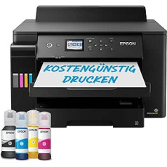 Epson EcoTank ET-16150 melns tintes printeris — viena funkcija — drukāšana līdz A3, ADF, duplekss, WiFi, Ethernet, displejs, USB 2.0, liela tintes tvertne, liela ietilpība, zemas lapas izmaksas, melns