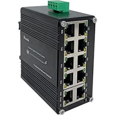10 portu 10/100/1000T RJ45 rūpnieciskais gigabitu Ethernet slēdzis ar automātisku MDI/MDI-X funkciju kompaktu mini slēdzi
