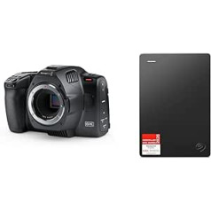 Blackmagic Design Pocket Cinema Camera 6K G2 & Seagate paplašinājums 2TB portatīvais ārējais cietais disks 2,5 collu USB 3.0 + 2 gadu datu atkopšanas pakalpojums Modeļa Nr.: STGX2000400