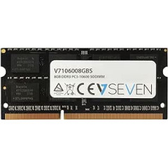 V7 V7106008GBS Piezīmjdators DDR3 SO-DIMM Arbeitsspeicher 8GB (1333MHZ, CL9, PC3-10600, 204pin, 1,5 volti)