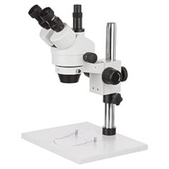 AmScope SM-1T Trinokulares Inspektionsmikroskop su Extra Großem Ständer, 7X-45X, Weiß