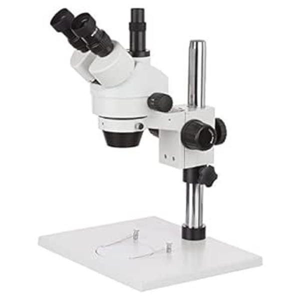 AmScope SM-1T Trinokulares Inspektionsmikroskop ar Extra Großem Ständer, 7X-45X, Weiß