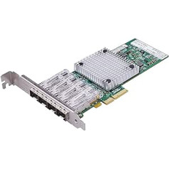 1000Mbps PCI-E NIC Gigabit Ethernet Converged Network Card with Intel I350-AM4 Chipset | Ethernet Server Network Adapter | Quad SFP Port | PCIE 2.0 X4 | Compare to Intel I350-F4