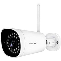 Foscam oscam G4P āra kameras tīkla kamera 2K 4MP WiFi kamera, kas ir izturīga pret laikapstākļiem un ar nakts redzamību, kas ir saderīga ar Alexa, AI personas noteikšanas un nospiešanas signalizācija, divvirzienu audio, 1 iepakojums