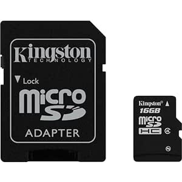 Kingston 16 GB Hohe Kapazität Micro SD Karte mit SD Adapter, Class 4