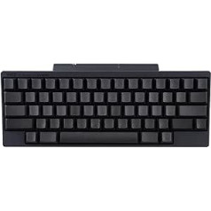 HHKB hibridinė klaviatūra PD-KB800BN, klaviatūros dangteliai be ženklinimo, profesionali mechaninė 60 % klaviatūra, Bluetooth, USB-C (anglies juoda)