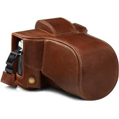 MegaGear Ever Ready MG1863 Brown Genuine Leather Camera Case Bag for Olympus OM-D E-M5 Mark III (14-150mm)