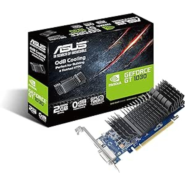 ASUS vaizdo plokštė GeForce GT 1030 2GB GDDR5 64BIT HDMI/DVI, GT1030-SL-2G-BRK, mėlyna