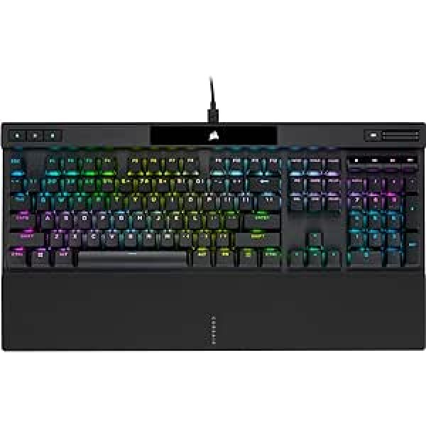 Corsair K70 RGB PRO mehāniskā spēļu tastatūra, RGB LED aizmugurgaismojums, Cherry MX sarkanie taustiņu slēdži, melns