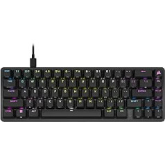 Corsair K65 PRO Mini RGB 65% optiskā mehāniskā spēļu tastatūra - OPX slēdzis - PBT Double-Shot taustiņu vāciņi - saderīgs ar iCUE - QWERTY NA izkārtojums - melns