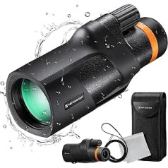 K&F Concept Monocular Telescope IP68 Waterproof 12 x 50 HD Mobile Phone Telescope with Arca Interface for Bird Watching, Hunting, Hiking, Concert, Black