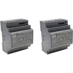 Mean Well HDR-100-24 AC-DC Ultra Slim DIN Rail Power Supply CV, Black (Pack of 2)