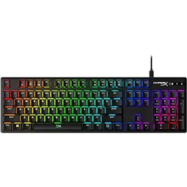 HyperX Alloy Origins — RGB mehāniskā spēļu tastatūra, HyperX Aqua, (QWERTY — ASV izkārtojums)