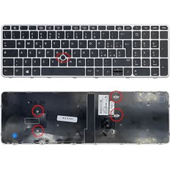 UP PARTS® Replacement Keyboard for HP Elitebook 850 G3 755 G3 850 G4 755 G4 Backlight with Trackpoint Colre Silver