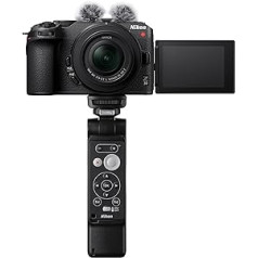 Nikon Z 30 Vlogger Kit DX 16-50 mm 1:3,5-6,3 VR (20,9 MP, 11 kadri sekundē, ieskaitot plašus vlogg piederumus, hibrīda AF, 4K UHD 30p, pilna HD video ierakstīšana līdz 125 min) melns