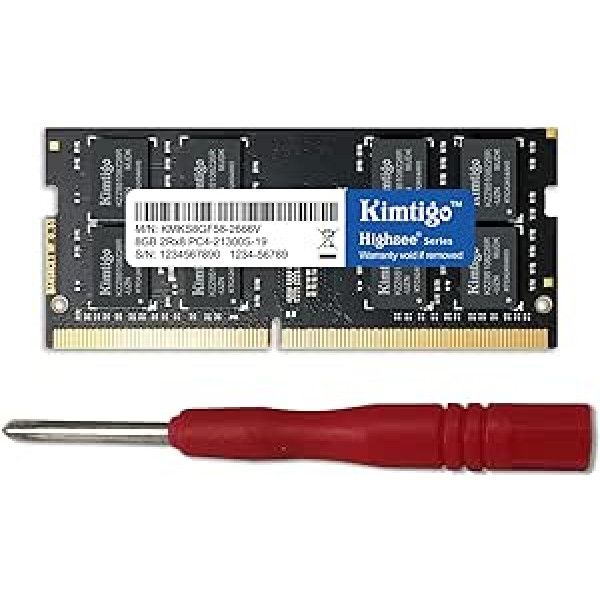 Kimtigo DDR4 8GB Laptop RAM 2666MHz PC4-21300 Unbuffered SODIMM Notebook Computer Memory 260pin 1x8GB (8GB)