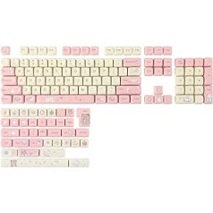 EPOMAKER Cream Bunny 141 taustiņu sublimācijas PBT taustiņu vāciņu komplekts ar MOA profilu mehāniskai tastatūrai ar ANSI izkārtojumu, savietojams ar Cherry MX slēdzi (Cream Bunny)