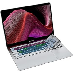 JCPAL MacBook su klaviatūros apsauga EU QWERTY išdėstymo klaviatūros dangteliu klaviatūros apsauginiu dangteliu silikoniniu dulkėms atspariu MacBook Air 13 colių M1 2020 A2337, Air Retina 13 colių su Intel procesoriumi 2020